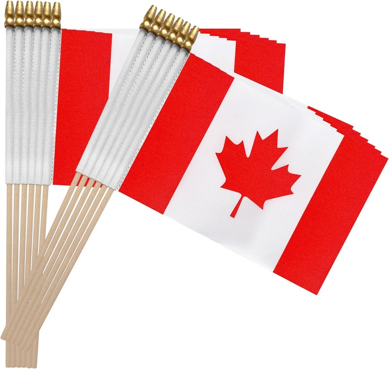 TSMD Canada Stick Flag Canadian Small Mini Hand Held Flags,5x8 Inch,12 Pack - Image 5